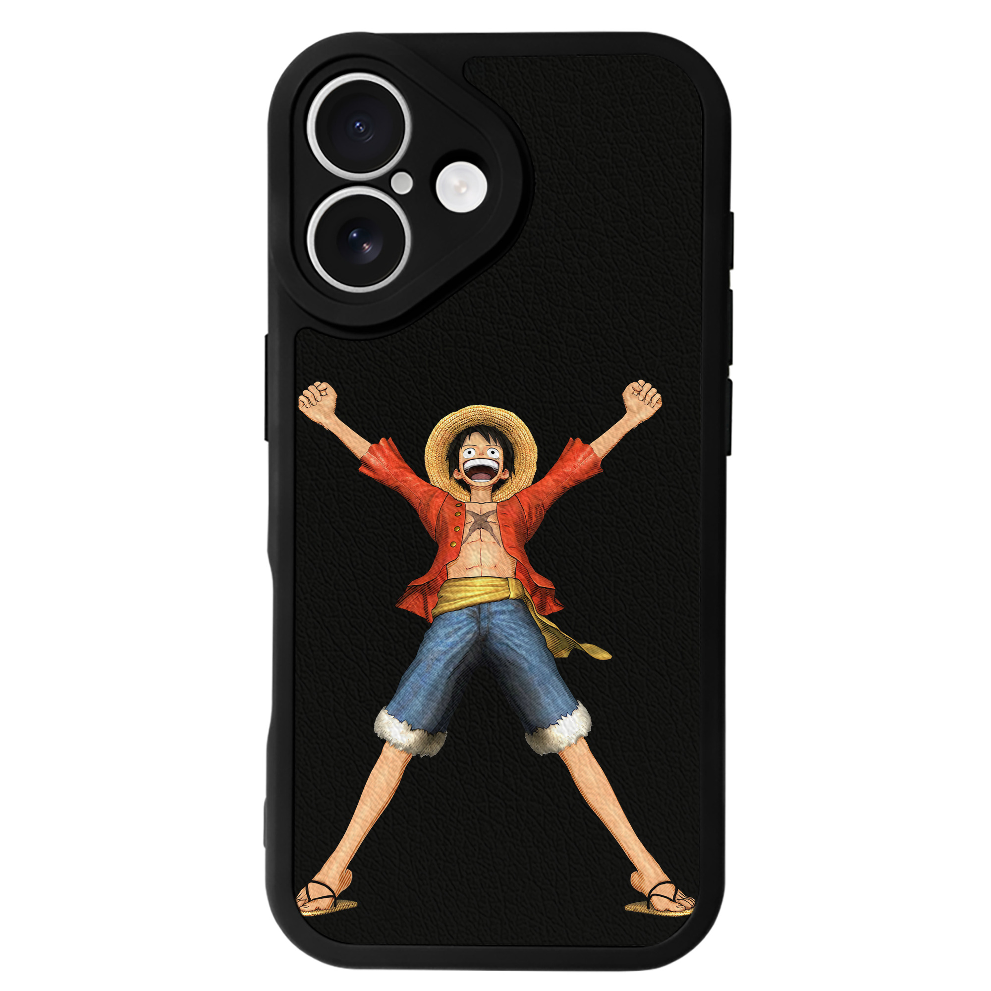 （画像用） ワンピース モンキー・D・ルフィ ONE PIECE Monkey D. Luffy 【iPhone 16シリーズ対応】シリコンスマホケース（レザー調） 材質：シリコン